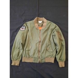 Cali Love Olive Green Bomber Jacket - Size Small